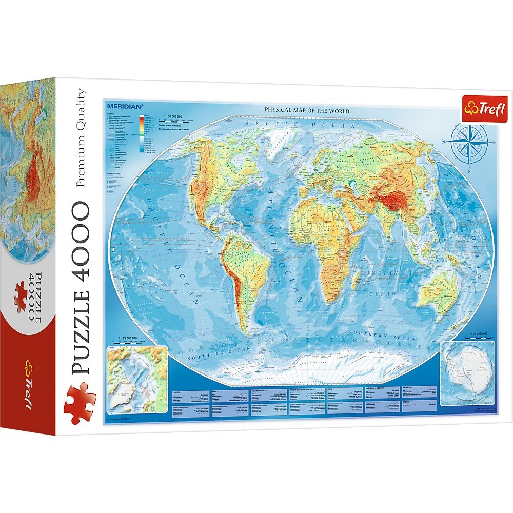 Trefl 4000 Piece Jigsaw Puzzle Large Physical Map of the World