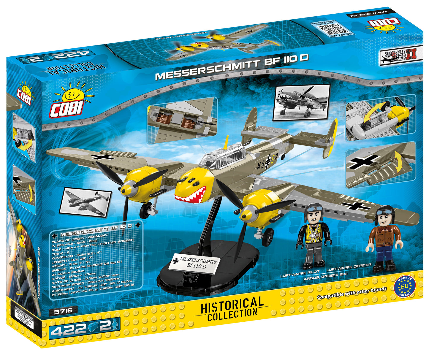 COBI Historical Collection Messerschmitt BF 110D Plane