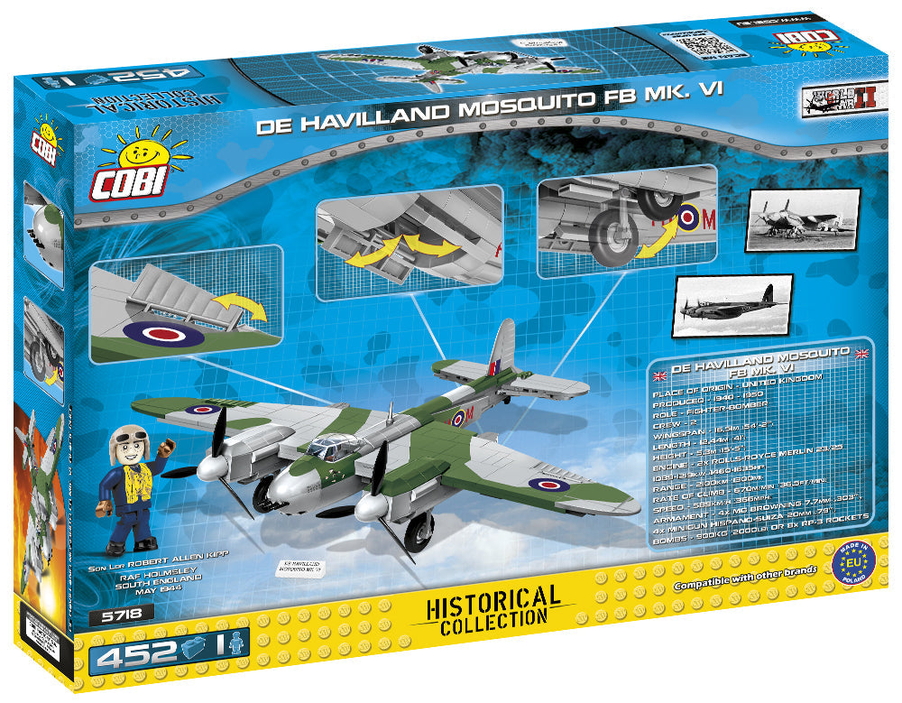 COBI Historical Collection De Havilland Mosquito FB MK.VI Plane Building Set, 452 Pieces