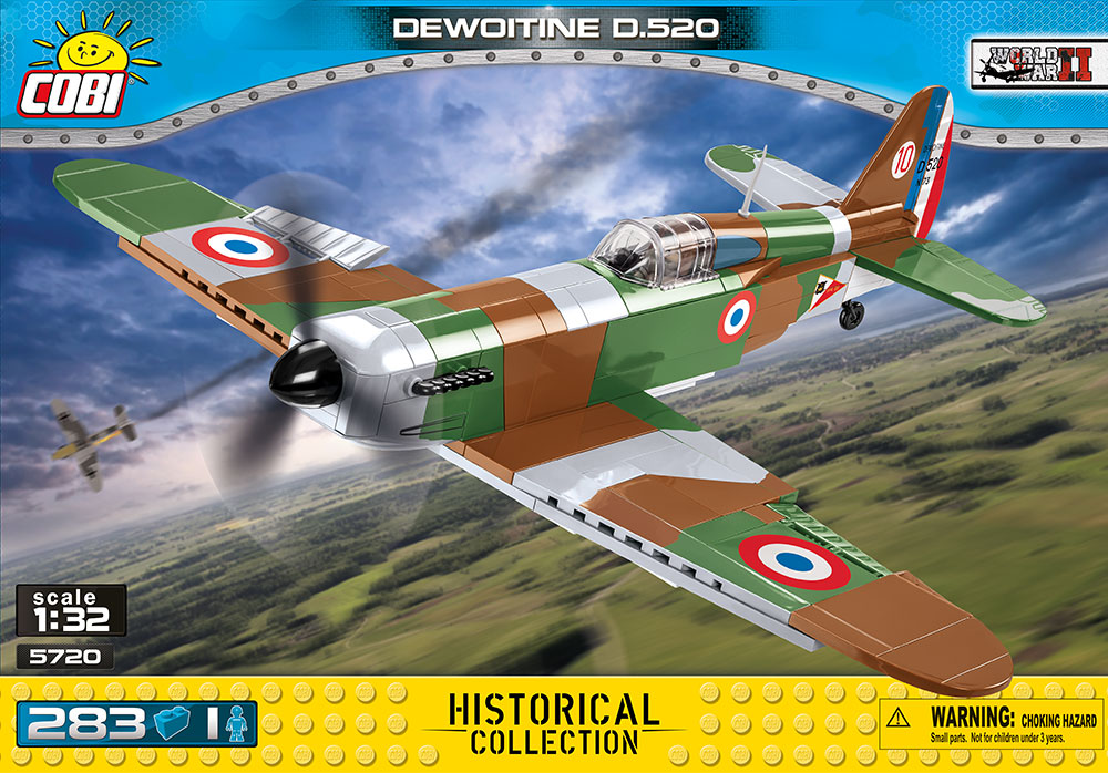 COBI Historical Collection WWII Dewoitine D.520 Aircraft Building Set, 289 Pieces