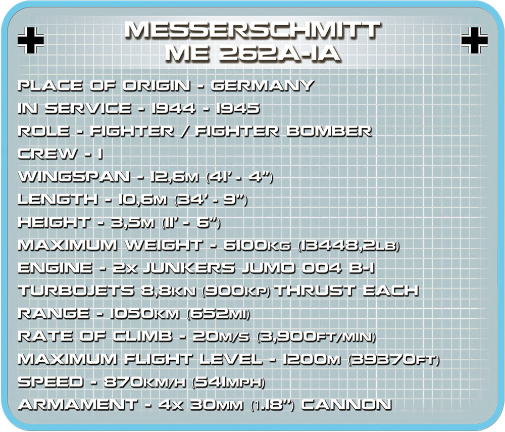 COBI Historical Collection Messerschmitt Me 262A-1A