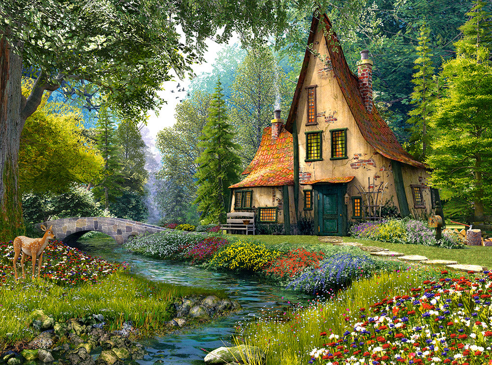 Castorland Toadstool Cottage 2000 Piece Jigsaw Puzzle