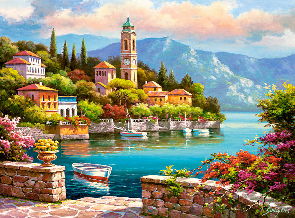 Castorland Village Clock Tower 2000 Piece Jigsaw Puzzle