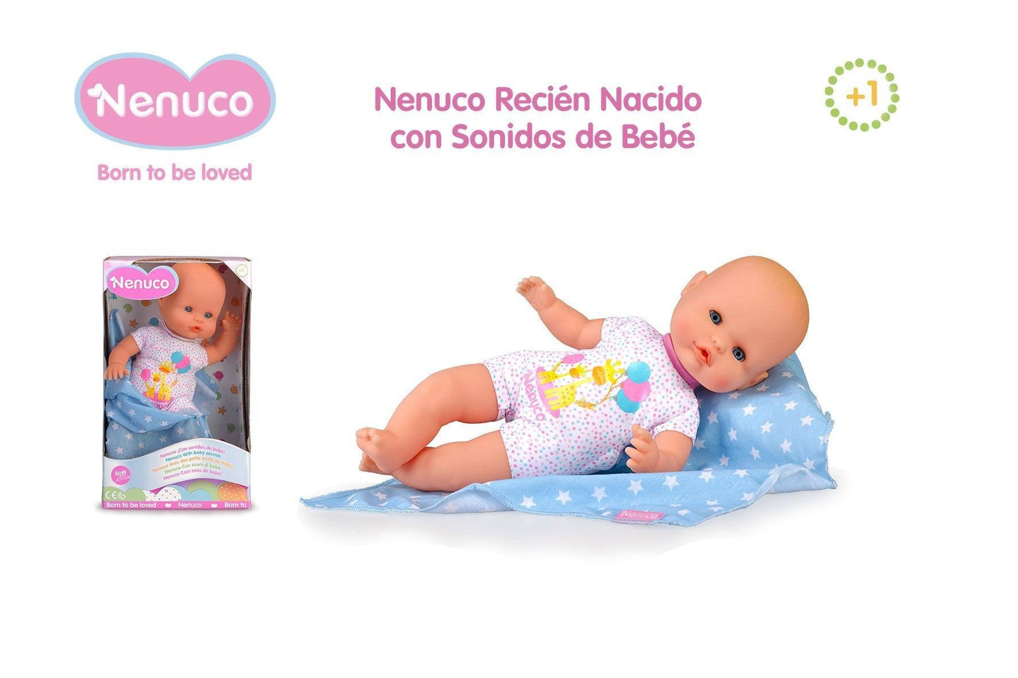 Nenuco Soft Baby Doll with Rattle Bottle