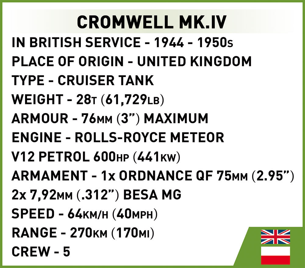 COBI Historical Collection WWII CROMWELL MK. IV Tank