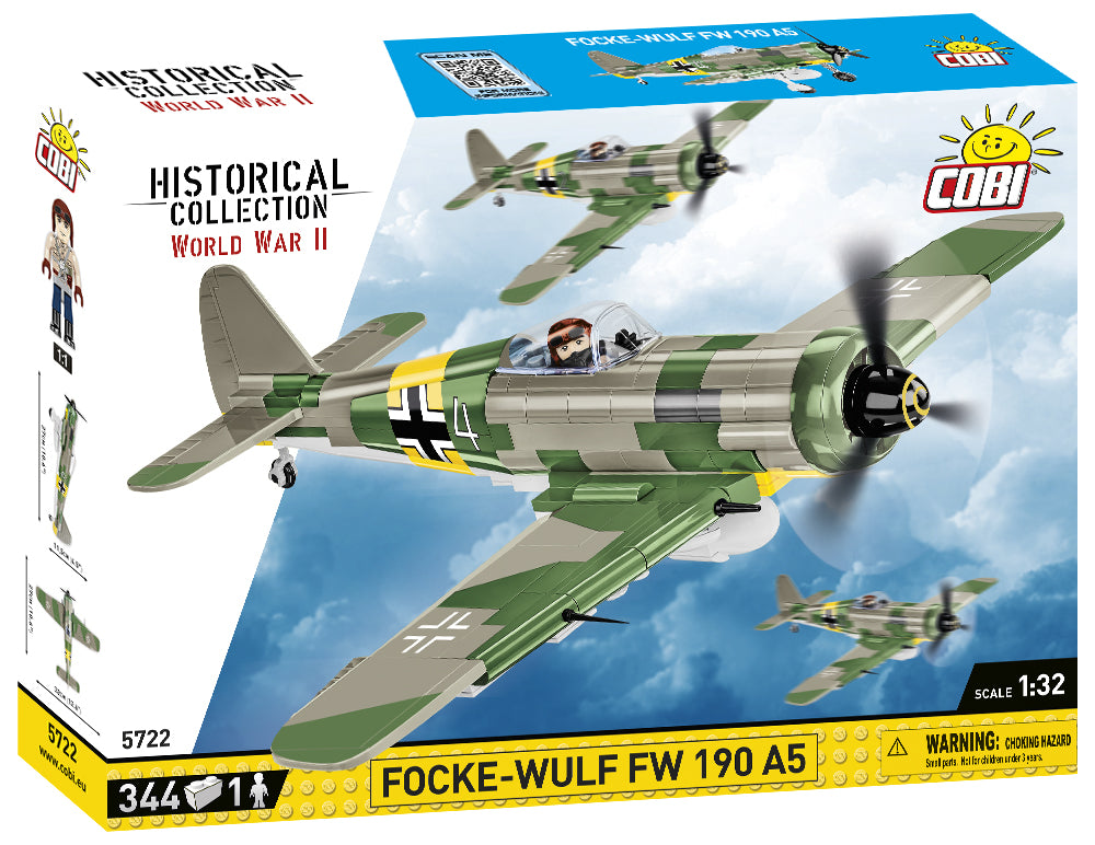 COBI Historical Collection: WWII Focke-Wulf FW190 A5 German Fighter Building Set, 344 Pieces