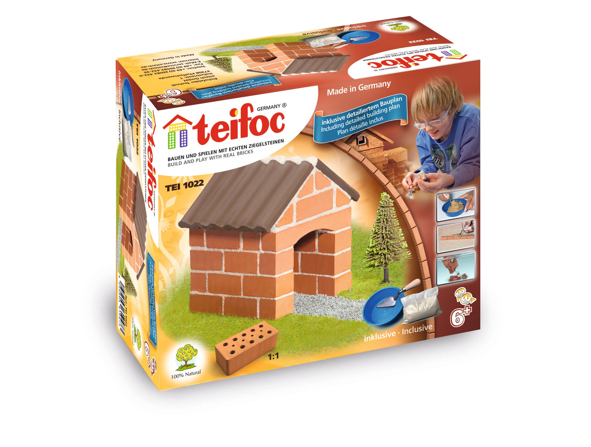 Teifoc Small Cottage Brick Construction Set, 30+ Building Blocks