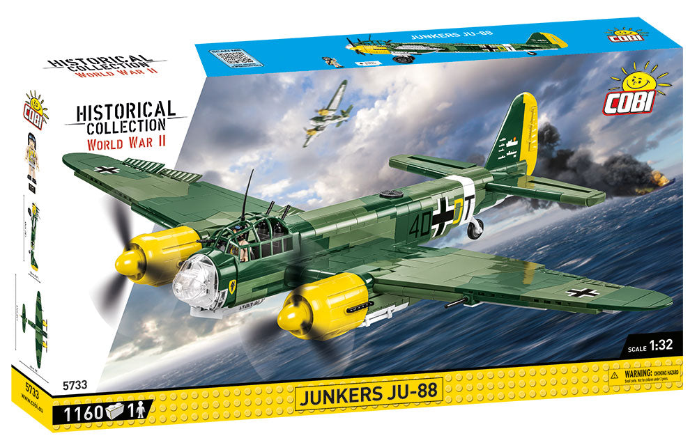 COBI Historical Collection World War II Junkers JU-88 Plane Building Set, 1160 Pieces