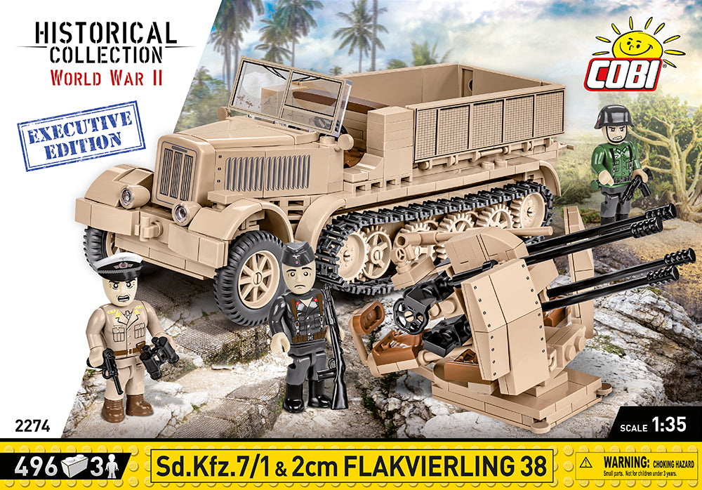 COBI Historical Collection WWII SD.KFZ.7/1&2CM Flakvierli Vehicle EXECUTIVE EDITION