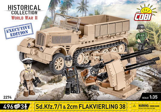 COBI Historical Collection WWII SD.KFZ.7/1&2CM Flakvierli Vehicle EXECUTIVE EDITION