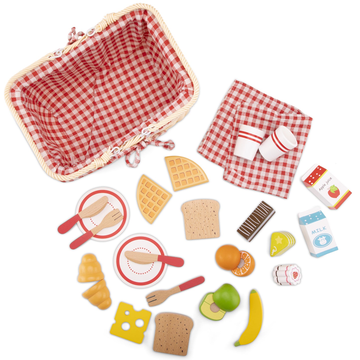 New Classic Toys Picnic Basket Set 27 pieces