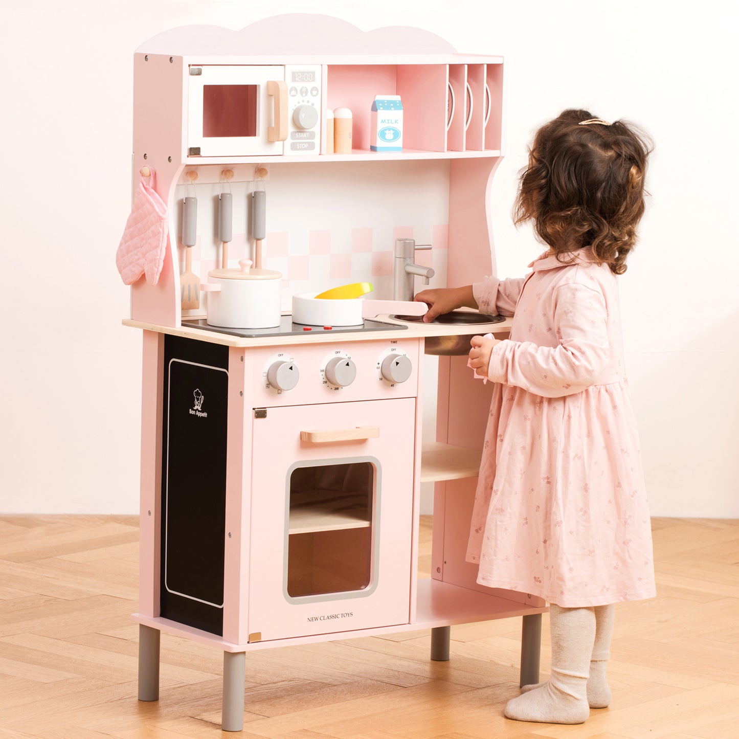 New Classic Toys Kitchenette Modern Electric Cooking, Pink