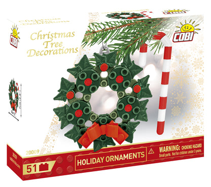 COBI Holiday Ornaments Christmas Tree Decorations Building Set, 51 Pieces
