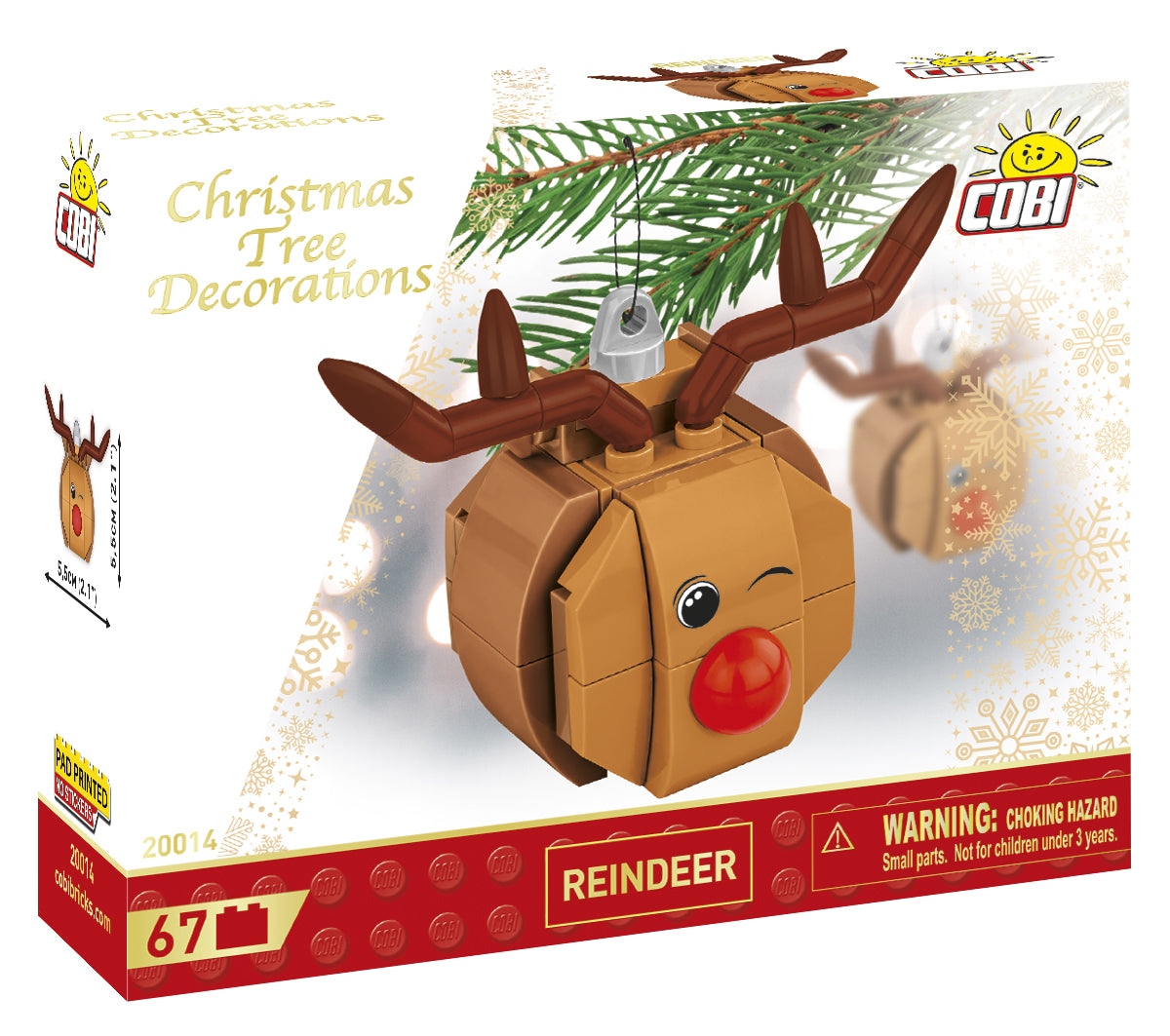 COBI Reindeer Ornament Building Set, 67 Pieces