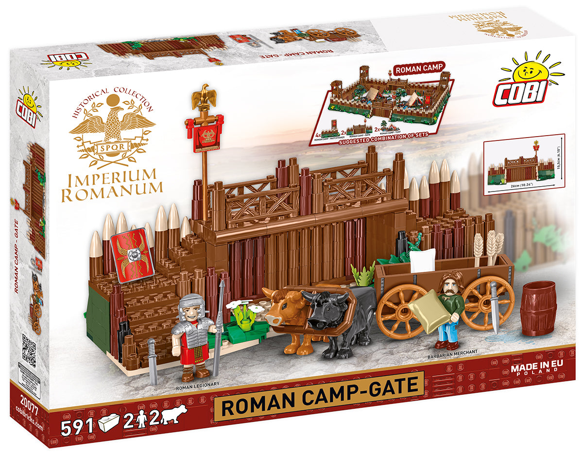 COBI Imperium Romanum Roman Camp - Gate Building Set, 591 Pieces