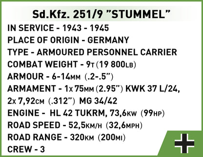 COBI Historical Collection WWII Sd.KFZ. 251/9 "STUMMEL" Vehicle