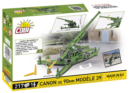 COBI Historical Collection WWII Canon de 90mm Model 1939 Anti-Aircraft