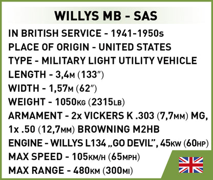 COBI Historical Collection JEEP Willys MB - SAS Vehicle