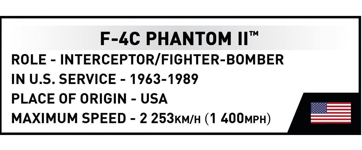COBI Historical Collection F-4C Phantom II™ (Vietnam War) Building Set, 738 Pieces