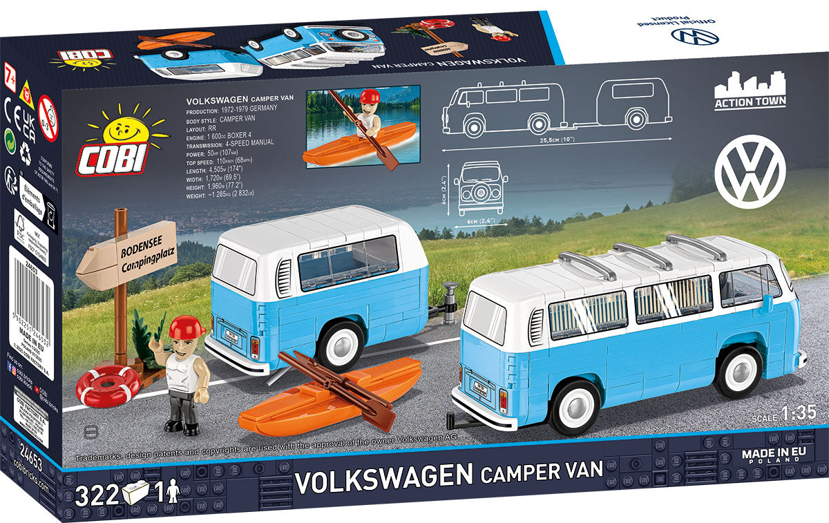 COBI Action Town Volkswagen Camper Van 1:35 Scale, 322 Pieces