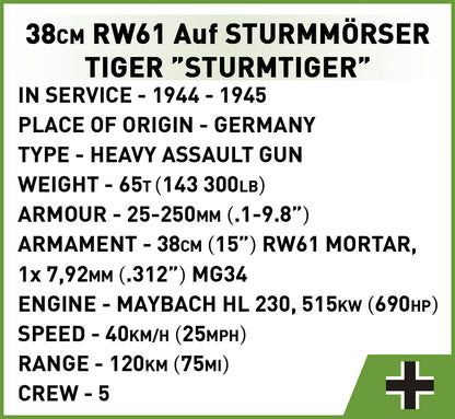 COBI Historical Collection WWII 38 Sturmmorser Sturmtiger