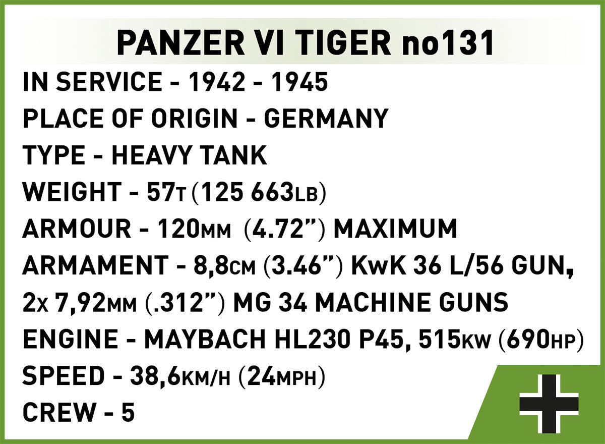 COBI Historical Collection WWII Panzer VI Tiger "131"