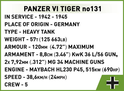 COBI Historical Collection WWII Panzer VI Tiger "131"