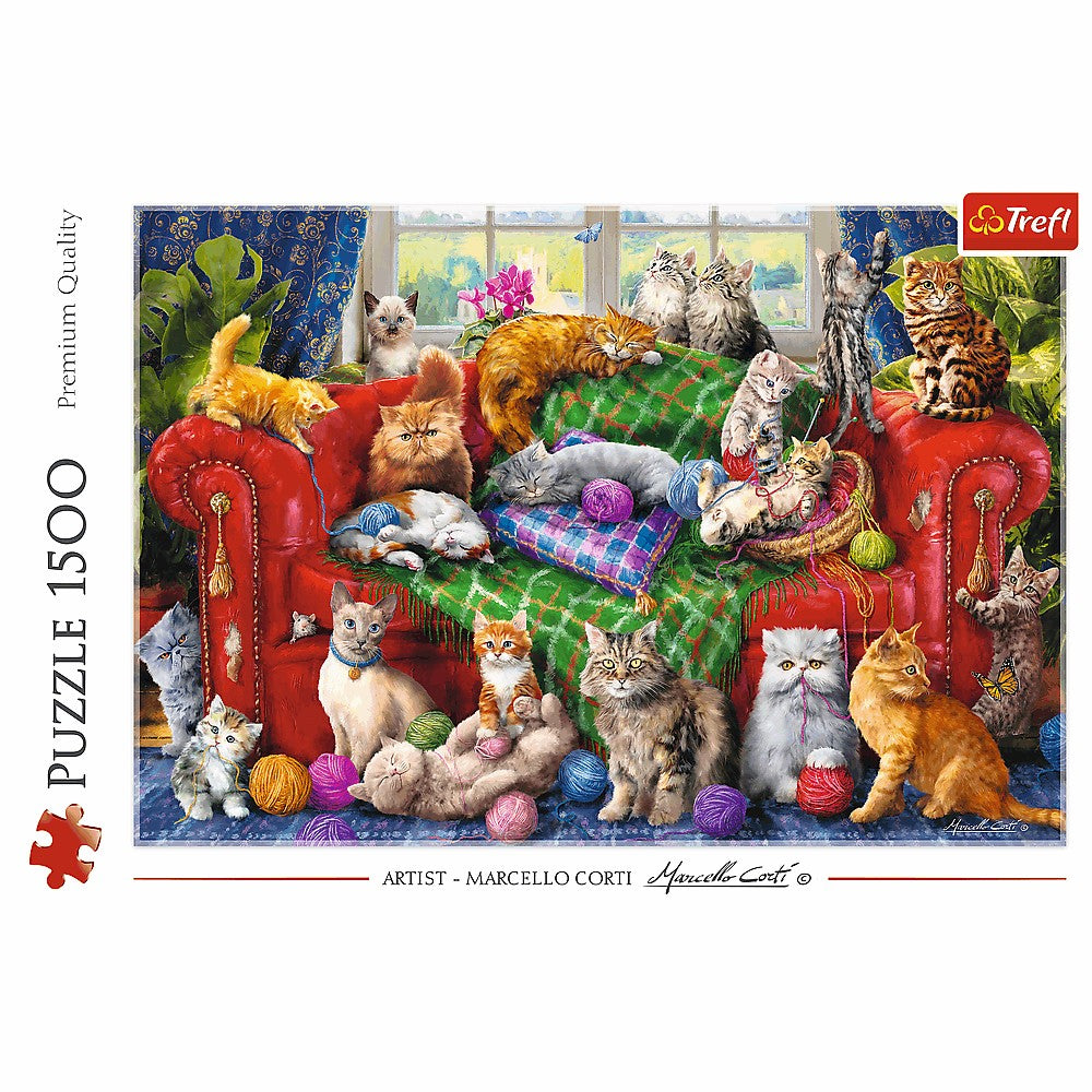 Trefl 1500 piece Jigsaw Puzzle, Kittens on the Sofa