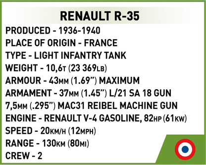 COBI Historical Collection World War II Renault R-35 Light Tank