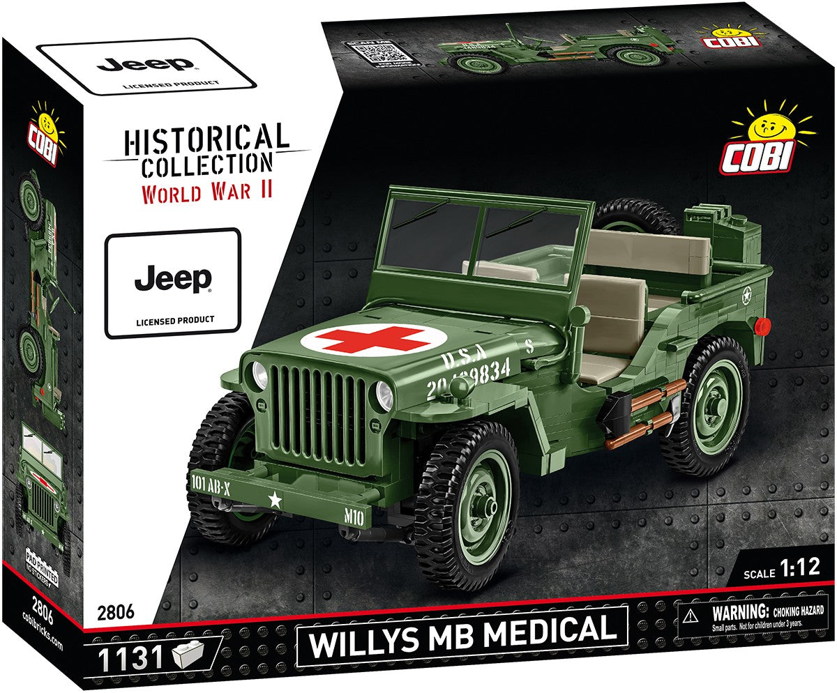 COBI Historical Collection WWII JEEP Willys MB, Medical 1:12 Scale Vehicle