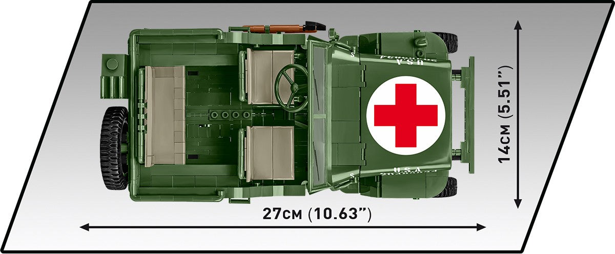 COBI Historical Collection WWII JEEP Willys MB, Medical 1:12 Scale Vehicle