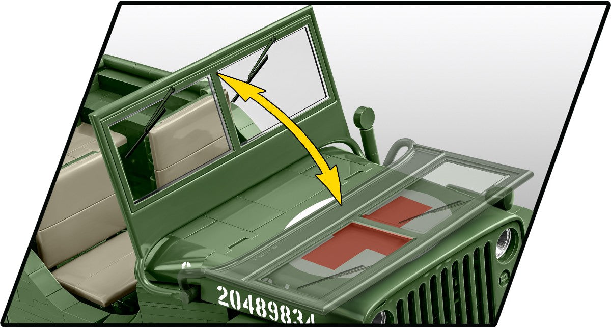 COBI Historical Collection WWII JEEP Willys MB, Medical 1:12 Scale Vehicle