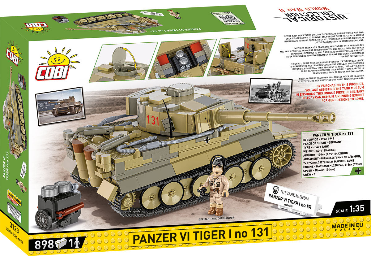 COBI The Tank Museum Historical Collection WWII PANZER VI TIGER I no. 131 Tank Model