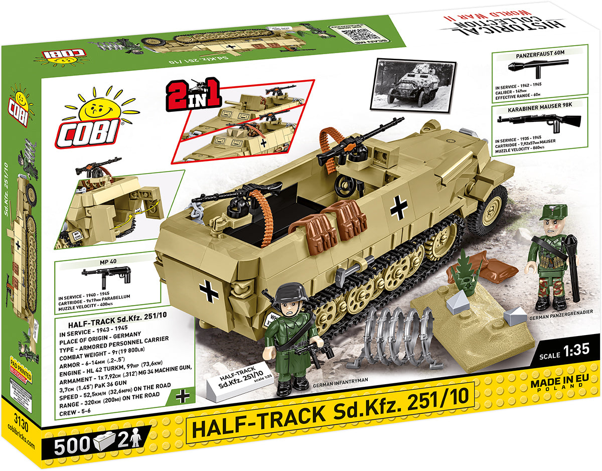 COBI Historical Collection WWII Half-Track Sd. Kfz. 251/10 Vehicle Model