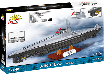 COBI Historical Collection WWII German Submarine Type VIIB (U-boat U-52) Building Set, 474 Pieces