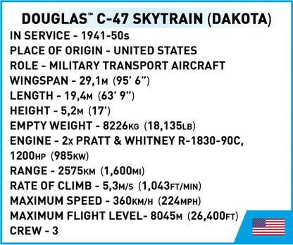 COBI Historical Collection WWII Douglas™ C-47 Skytrain (Dakota) Plane