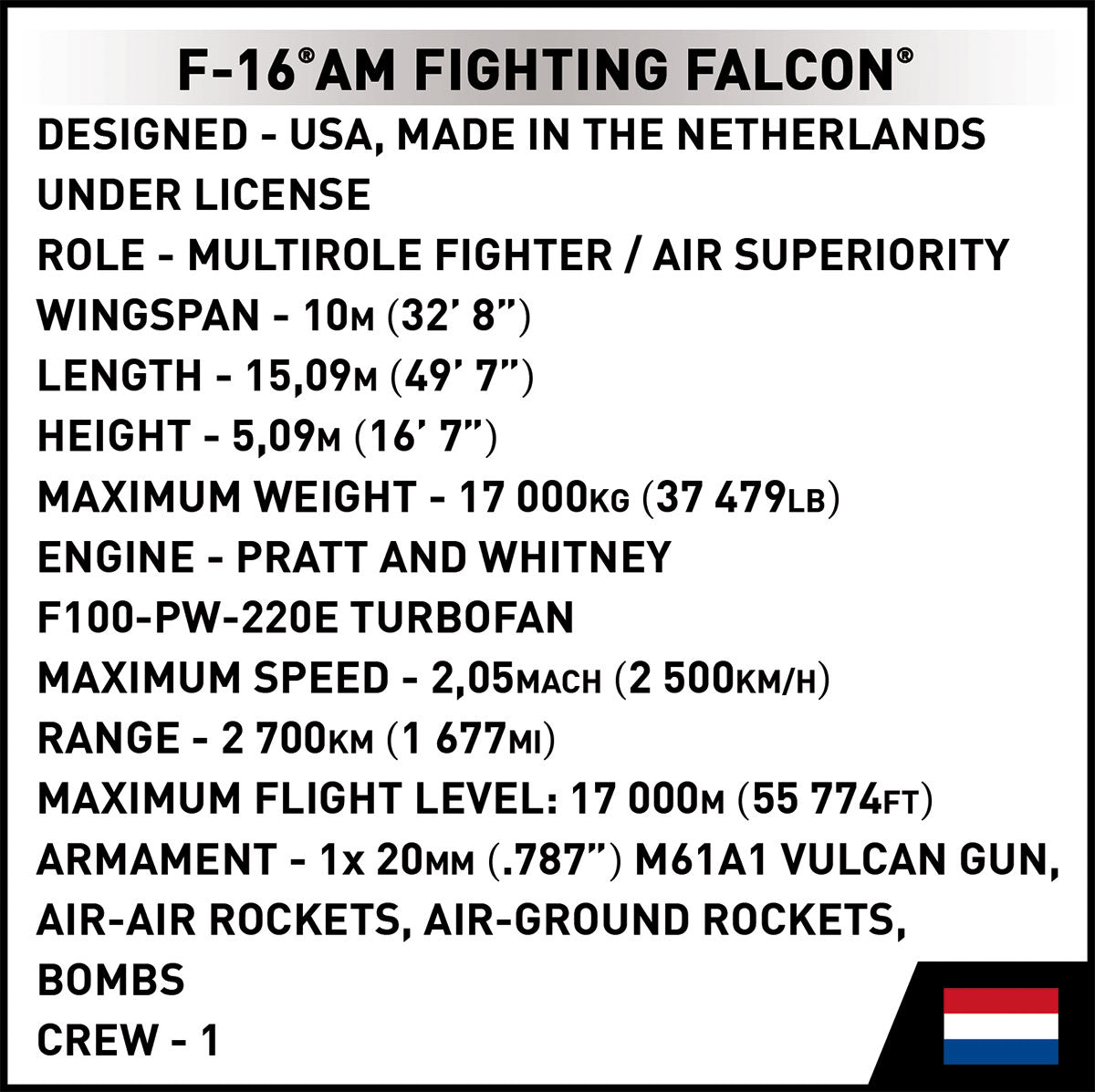 COBI Armed Forces Lockheed Martin F-16®AM Fighting Falcon