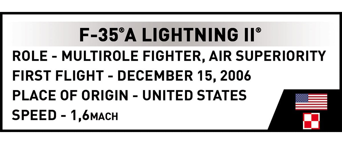 COBI Armed Forces F-35A Lightning II "HUSARZ", 605 Pieces
