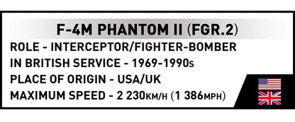 COBI Armed Forces British F-4M Phantom II Aircraft Building Set, 728 Pieces