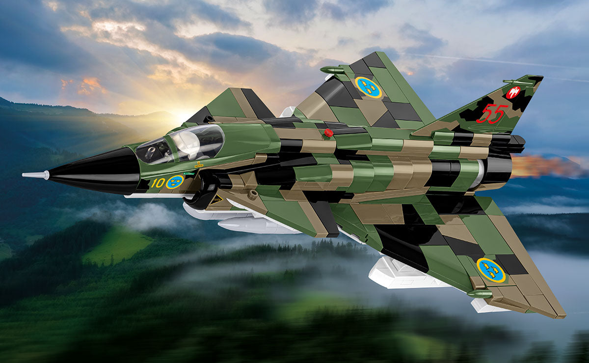 COBI Armed Forces SAAB AJS37 Viggen Aircraft Building Set, 911 Pieces