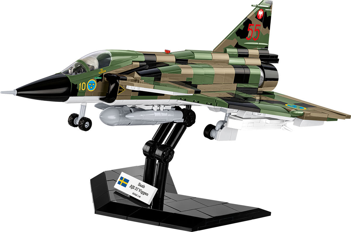 COBI Armed Forces SAAB AJS37 Viggen Aircraft Building Set, 911 Pieces