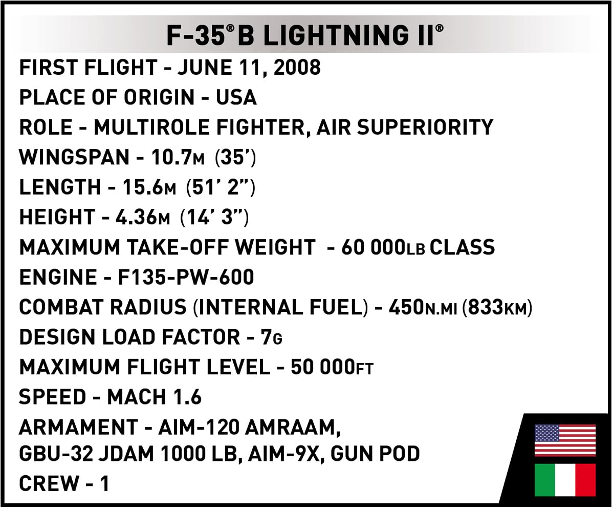 COBI Armed Forces F-35 B LIGHTNING II Aircraft Model