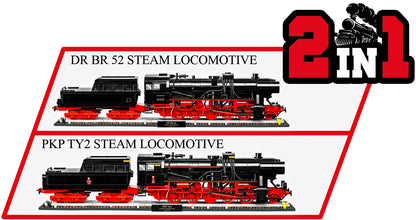 COBI Historical Collection Trains DR BR 52  Steam Locomotive & Railway Sepamhore