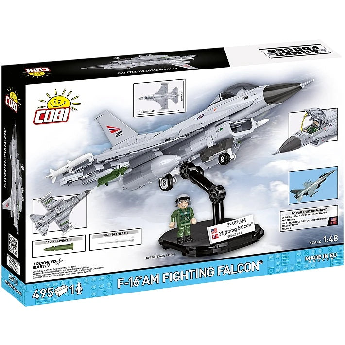 COBI Armed Forces SU-57 Felon Aircraft F-16AM Fighting Falcon Plane Building Set, 495 Pieces