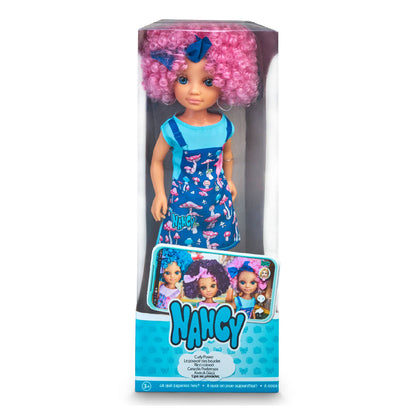 Nancy Curly Power Fashion Doll with Pink Hair, 16" Doll
