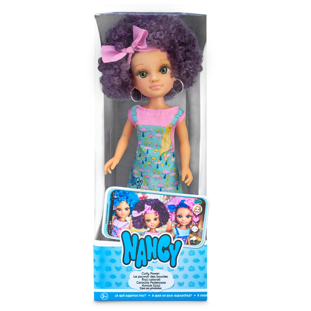 Nancy Curly Power Fashion Doll with Purple Hair, 16" Doll