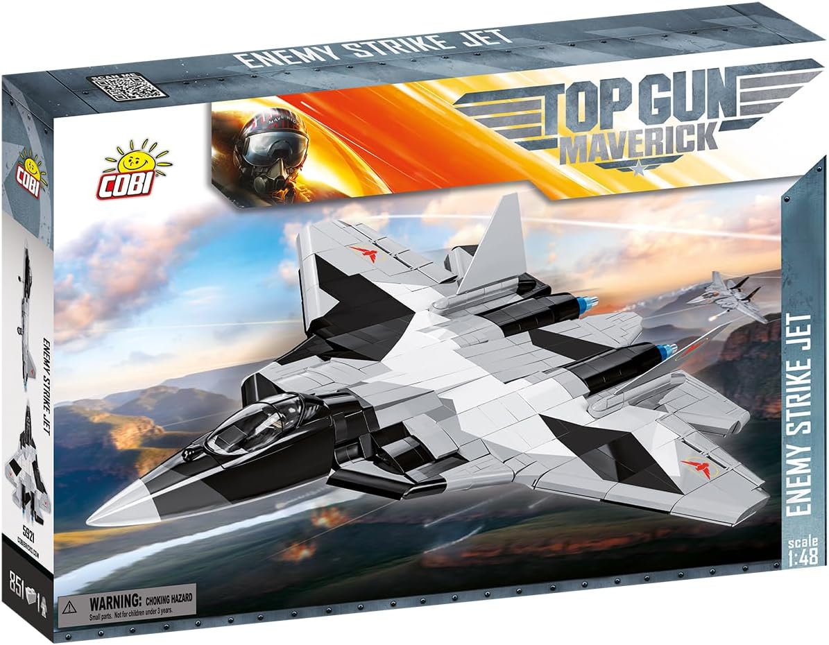 COBI Top Gun Maverick Enemy Strike Jet Building Set, 851 Pieces