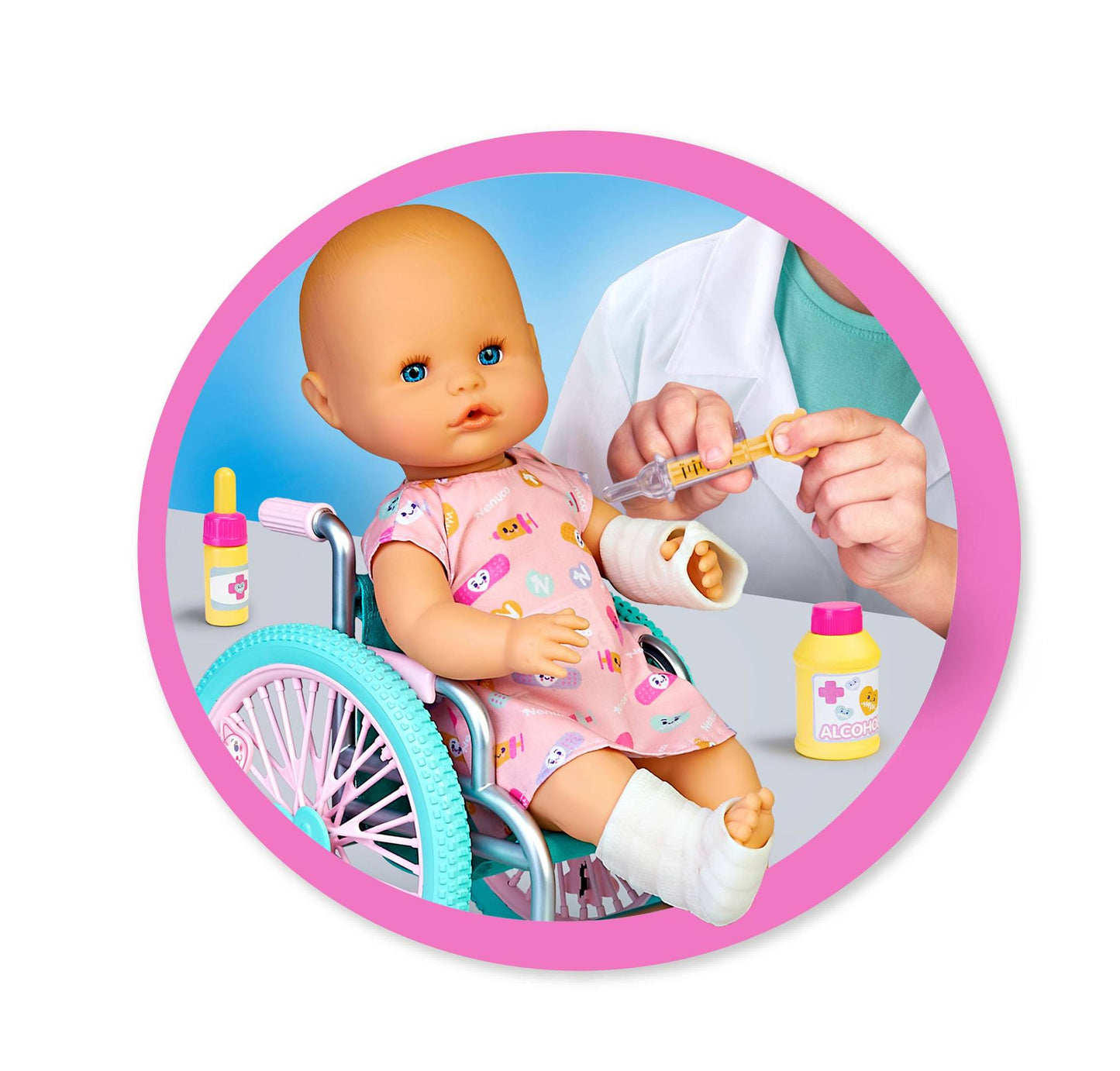 Nenuco Emergency Doctor 14" Baby Doll with X-Ray Machine, Wheelchair and 20 Accessories to Care For Her, For Ages 3+