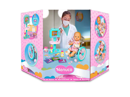 Nenuco Emergency Doctor 14" Baby Doll with X-Ray Machine, Wheelchair and 20 Accessories to Care For Her, For Ages 3+