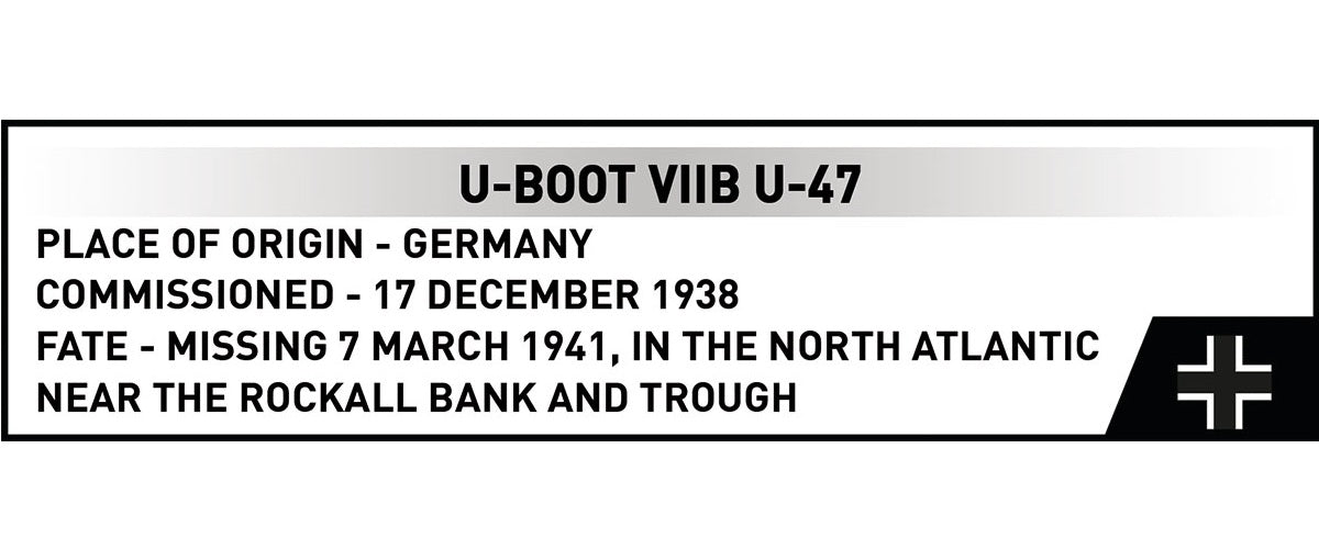 COBI Historical Collection WWII U-BOAT VIIB U-47 Building Set, 165 Pieces